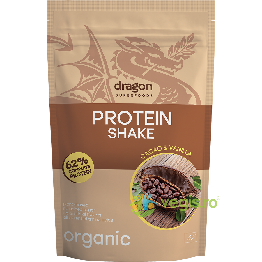 Oferte la Shake Proteic 62% Proteine cu Vanilie si Cacao Ecologic/Bio 500g