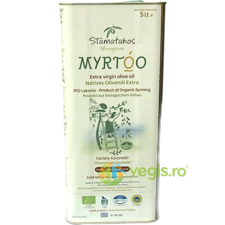 Oferte la Ulei de Masline Extravirgin Myrtoo Ecologic/Bio 5L