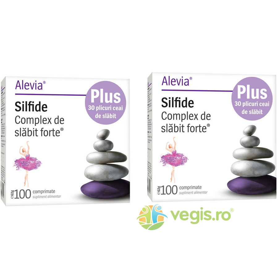 Oferte la Pachet Silfide: 2 x Complex de Slabit Forte 100cpr + Ceai de Slabit 30 plicuri