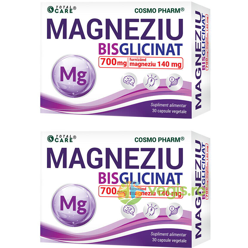 Oferte la Pachet Magneziu Bisglicinat Concentrat 30cps+30cps