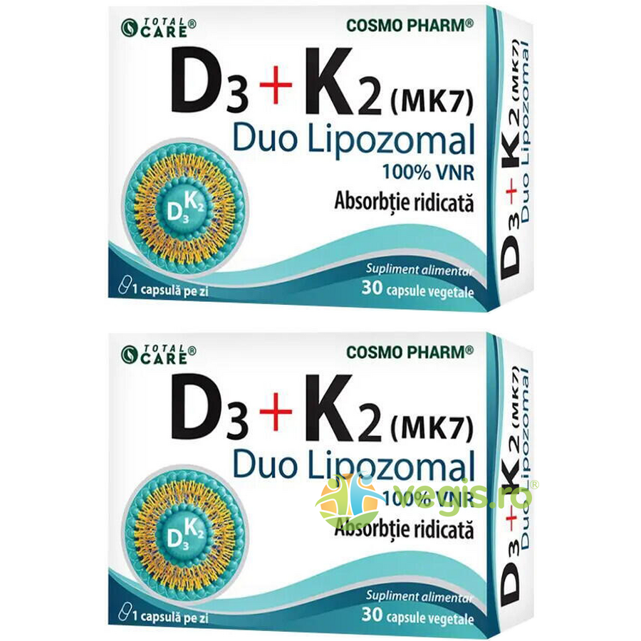 Oferte la Pachet Vitamina D3 + K2 (Duo Lipozomal) 30cps+30cps