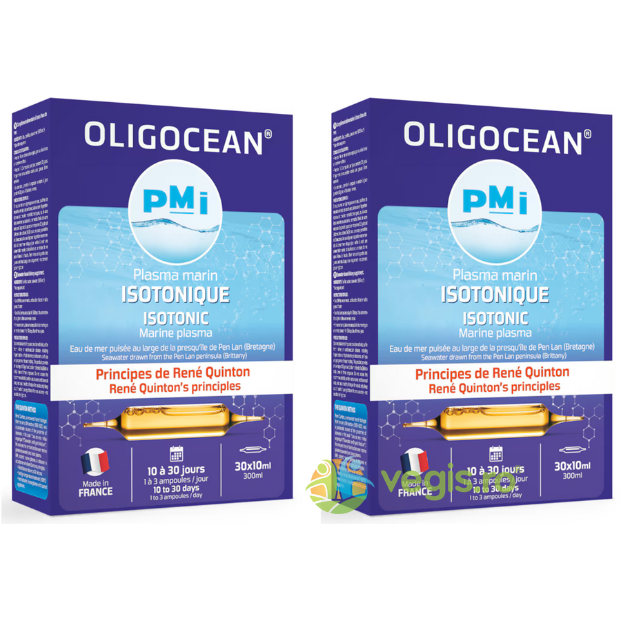 Oferte la Pachet Plasma Marina Izotonic Oligocean – Metoda Rene Quinton 30 fiole x10ml + 30 fiole x10ml, Laboratoires Super Diet