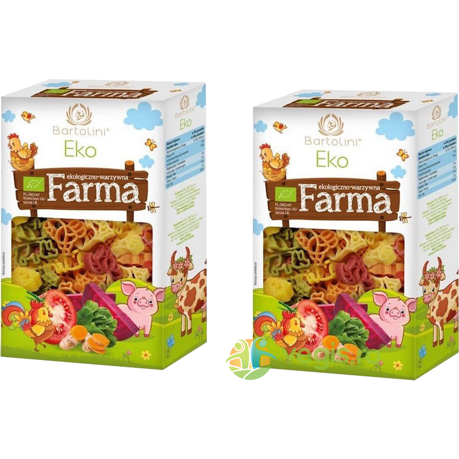 Oferte la Pachet Paste Animalute Colorate din Grau Dur Ecologice/Bio 250g + 250g