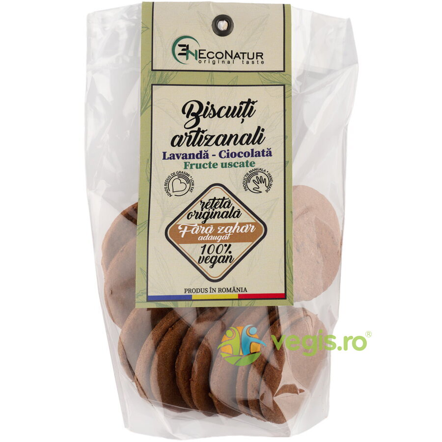 Oferte la Biscuiti Artizanali Cu Lavanda si Ciocolata fara Zahar 150g