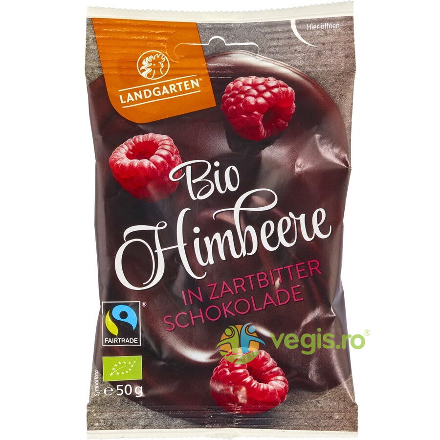 Oferte la Zmeura Liofilizata Invelita in Ciocolata Amaruie fara Gluten Ecologica/Bio 50g