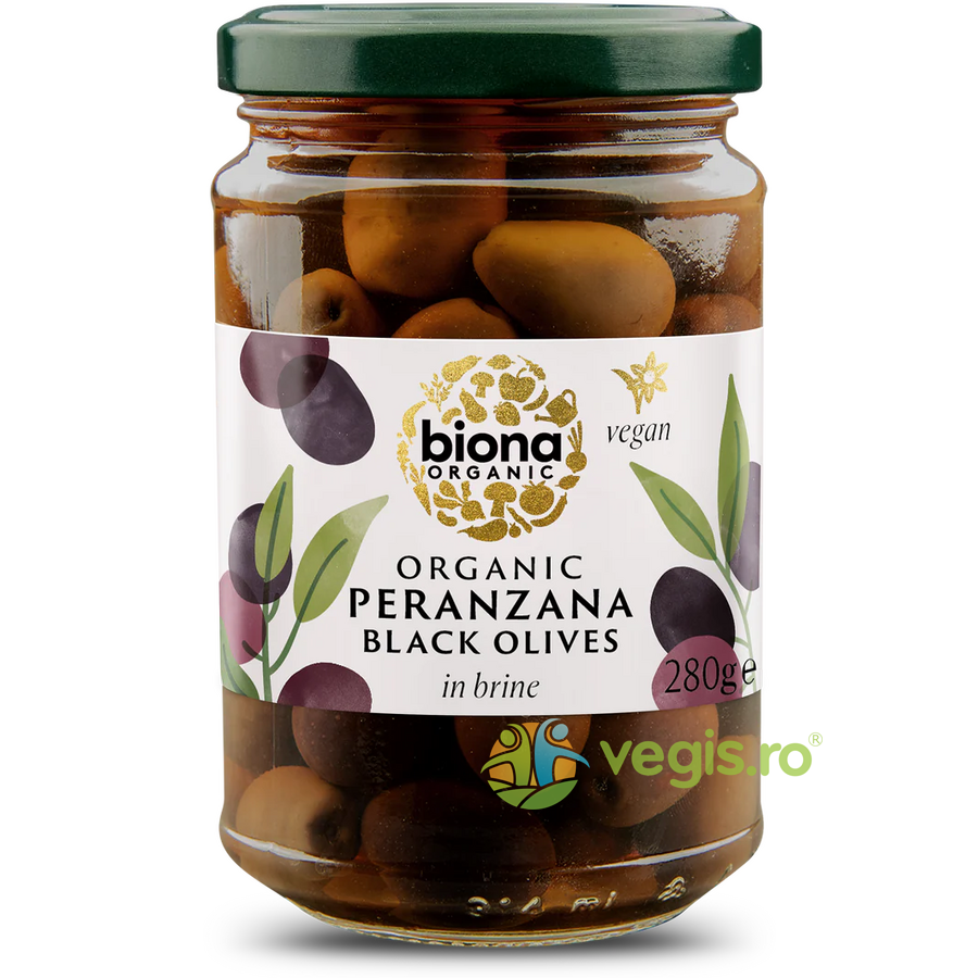 Oferte la Masline Negre Peranzana in Saramura Ecologice/Bio 280g