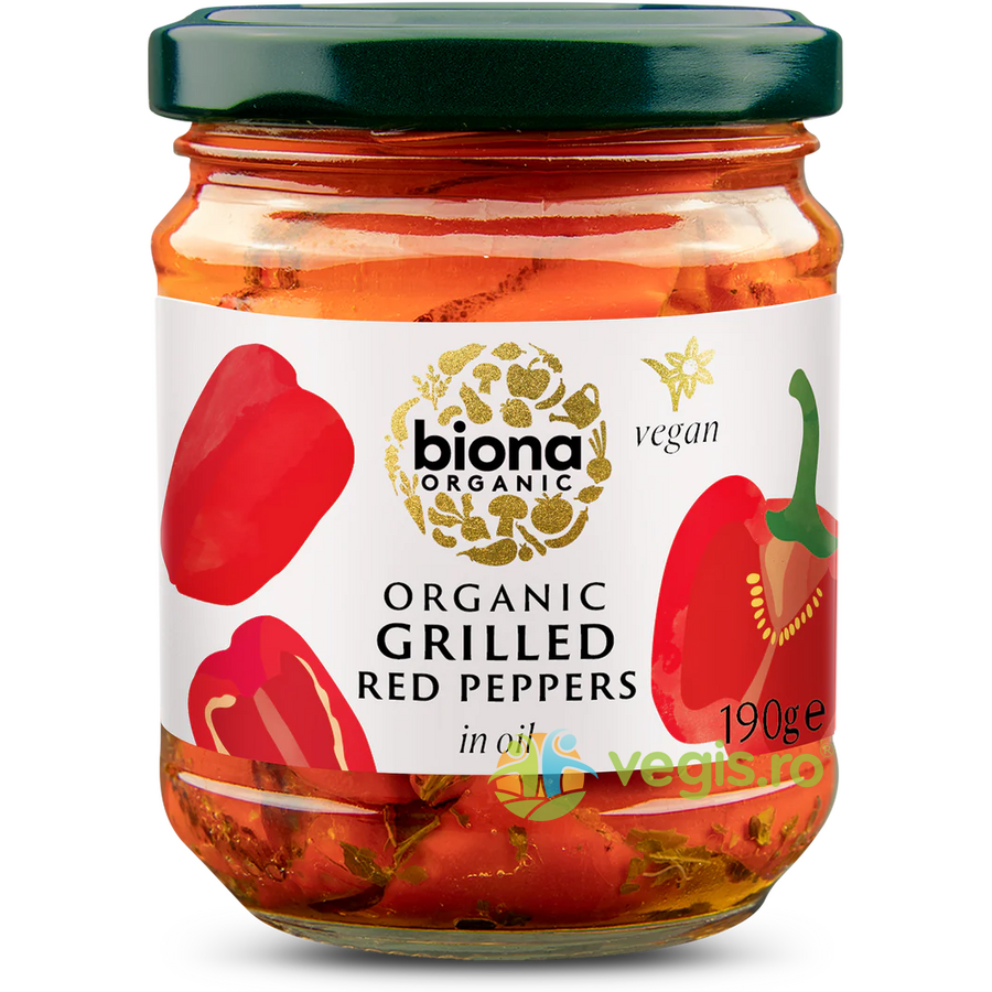 Oferte la Ardei Rosii la Gratar in Ulei Ecologici/Bio 190g