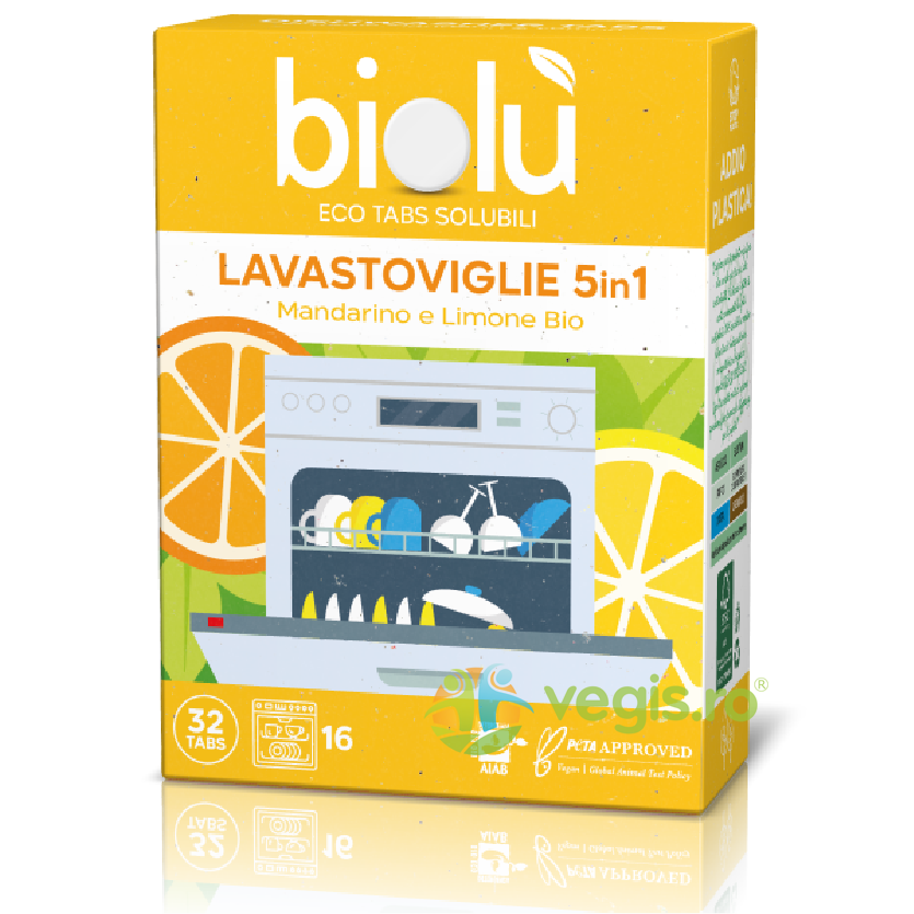 Oferte la Tablete 5in1 pentru Masina de Spalat Vase cu Mandarine si Lamaie Bio 32buc