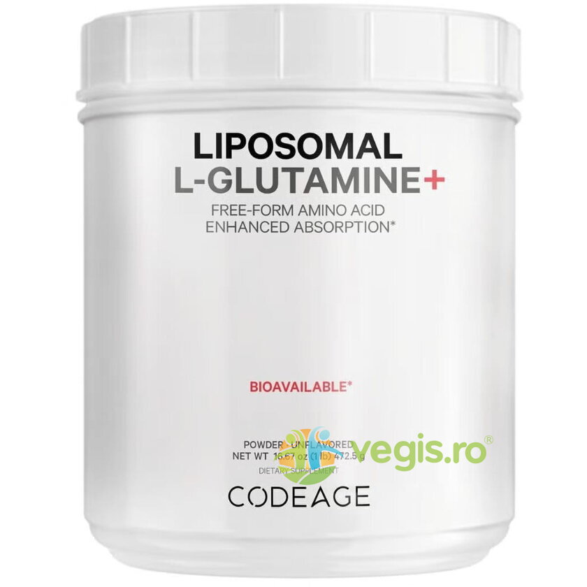 Oferte la L-Glutamina Lipozomala pentru Sustinerea Sanatatii Musculare si Digestive fara Aroma 472.5g