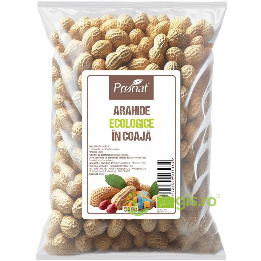 Oferte la Arahide in Coaja Usor Prajite Nesarate Ecologice/Bio 500g