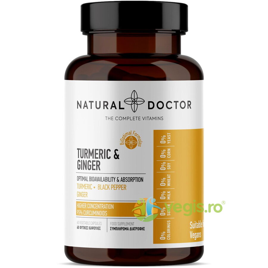Oferte la Turmeric Ginger - Antiinflamator si Antioxidant Natural 60cps vegetale