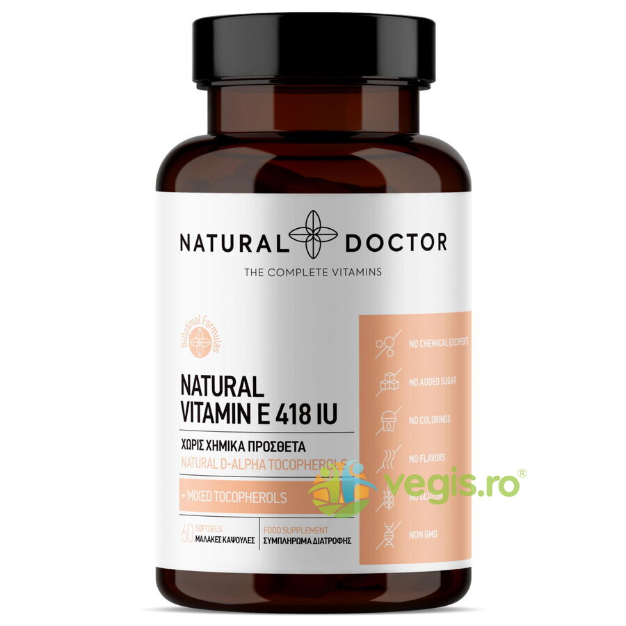 Oferte la Vitamina E Naturala si Mix de Tocoferoli Naturali cu Biodisponibilitate Ridicata 60cps vegetale
