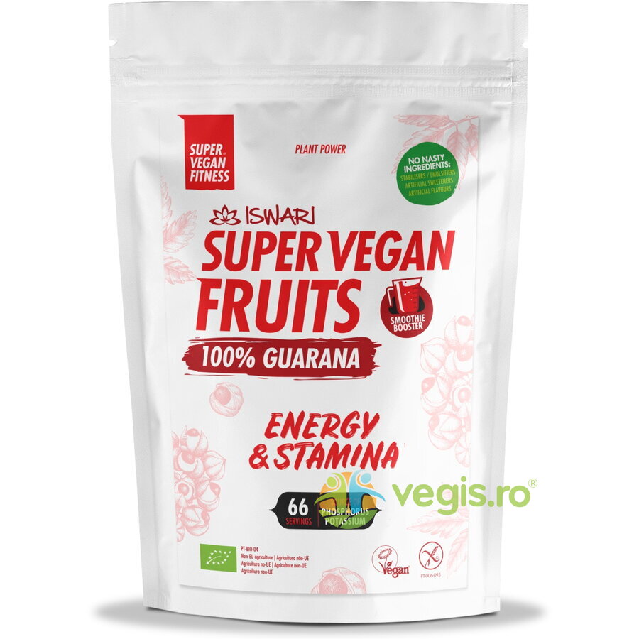 Oferte la Pulbere de Guarana 100% Super Vegan Potrivita Inainte de Efort fara Gluten Ecologica/Bio 200g