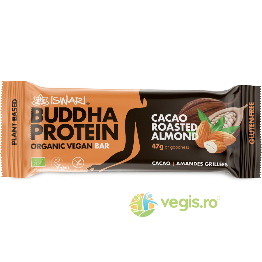Oferte la Baton Proteic cu Migdale Prajite si Cacao fara Gluten Ecologic/Bio 47g