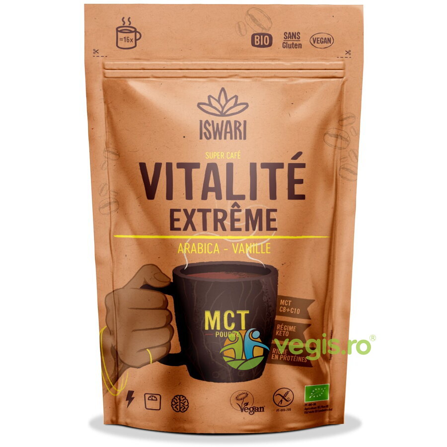 Oferte la Cafea Arabica cu MCT si Vanilie fara Gluten Extreme Vitality Ecologica/Bio 200g