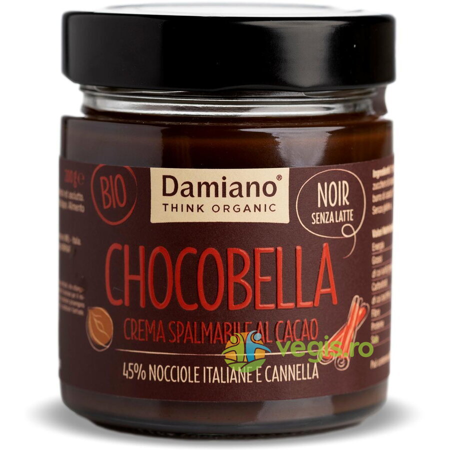 Oferte la Crema de Ciocolata Neagra cu Scortisoara si 45% Alune de Padure fara Gluten Ecologica/Bio 200g