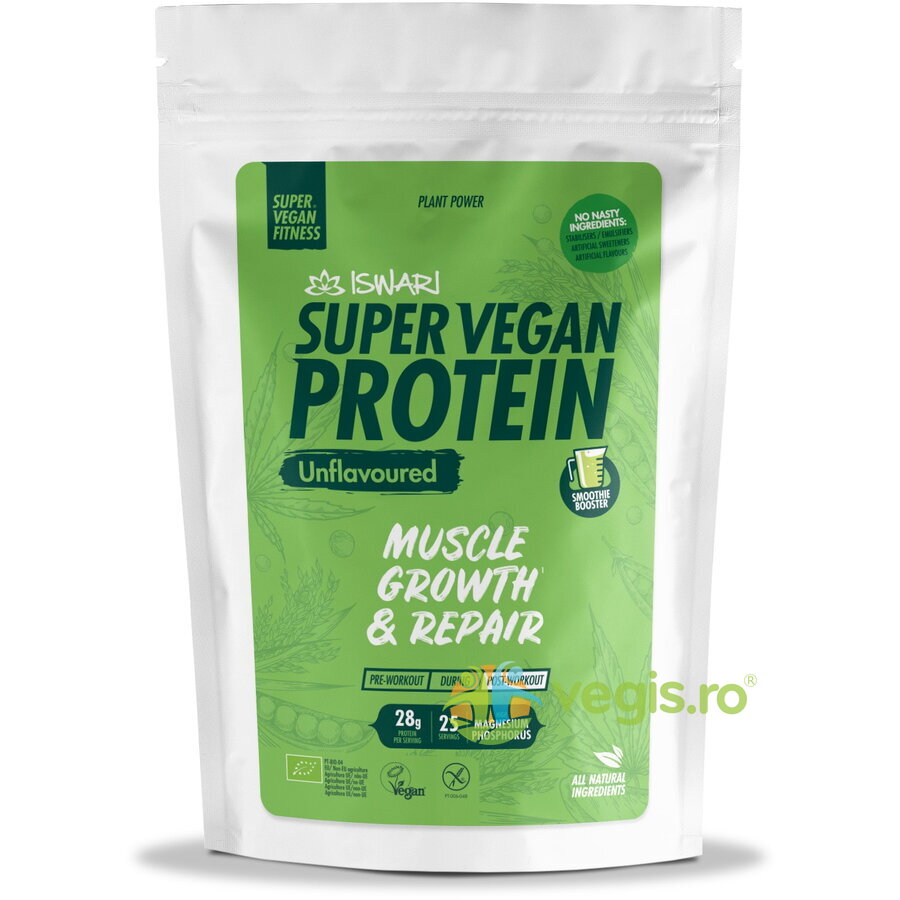 Oferte la Proteina Super Vegan Potrivita dupa Efort fara Aroma Ecologica/Bio 875g