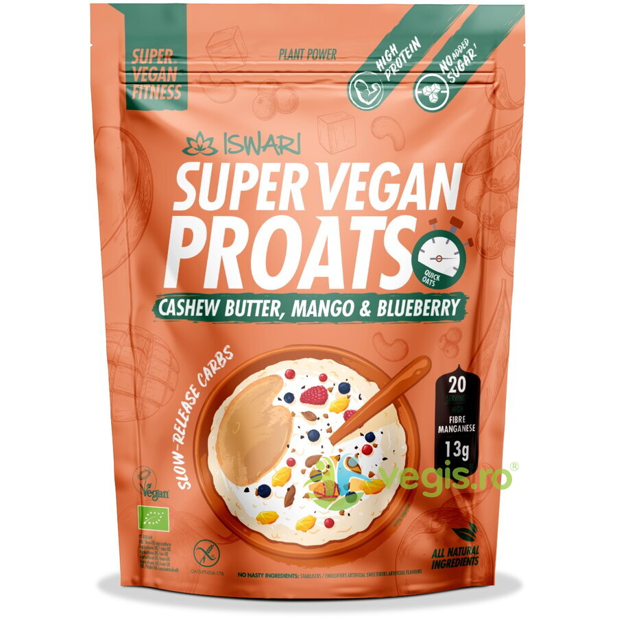 Oferte la Proats Super Vegan cu Afine, Mango si Crema de Caju fara Zahar Ecologic/Bio 1.2kg