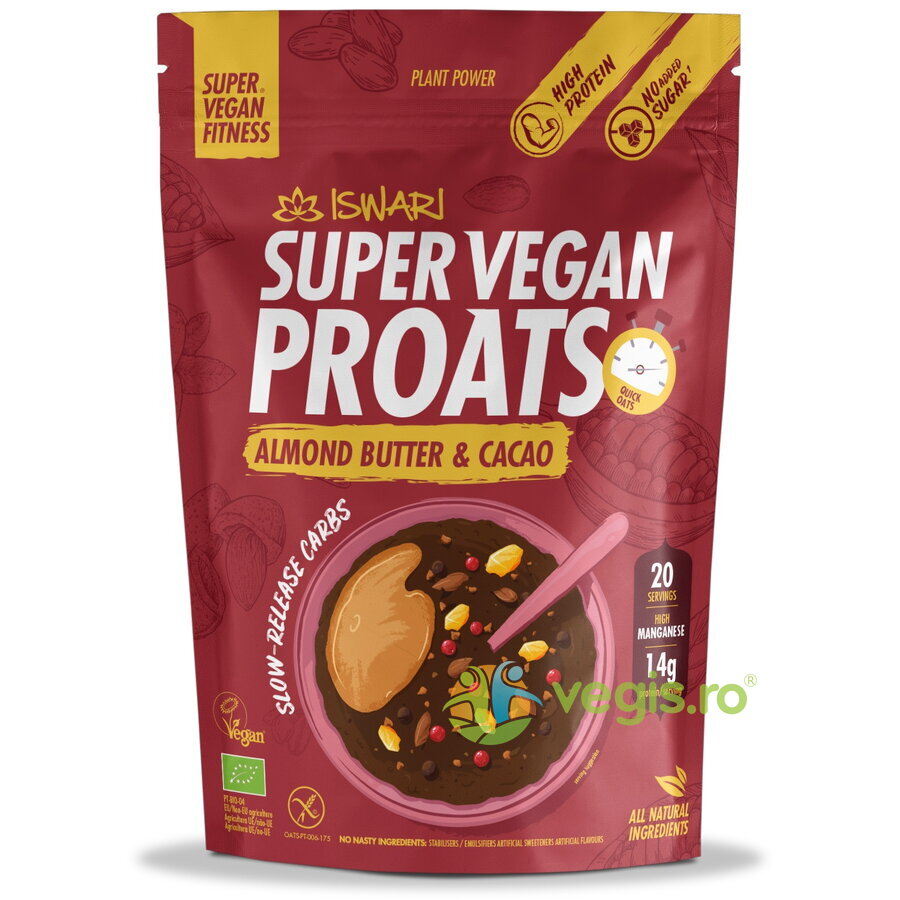 Oferte la Proats Super Vegan cu Cacao si Crema de Migdale fara Zahar Ecologic/Bio 1.2kg