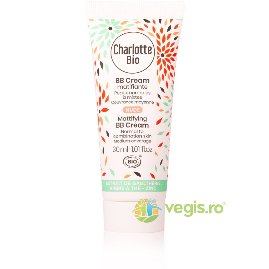 Oferte la BB Cream Matifiant Nude pentru Piele Normala si Mixta cu Extract de Tea Tree si Zinc Bio 30ml