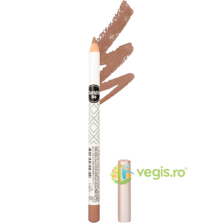 Oferte la Creion Contur de Buze Maro Nude cu Efect de Lunga Durata, cu Jojoba si Ceara Vegetala Bio 1.1g