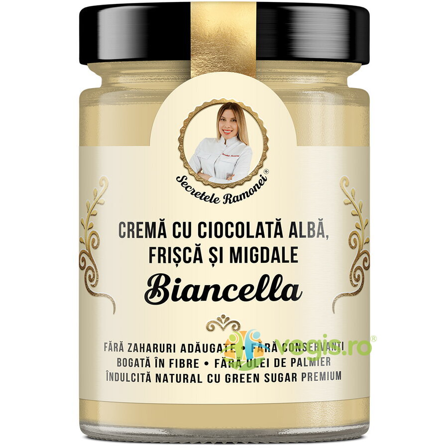 Oferte la Biancella Crema cu Ciocolata Alba, Frisca si Migdale Secretele Ramonei 350g