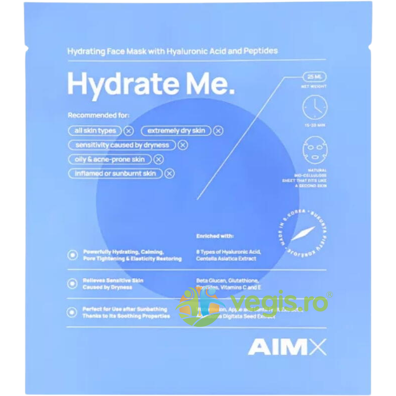 Oferte la Masca cu Peptide, Vitamina C si Acid Hialuronic Hydrate Me 25ml