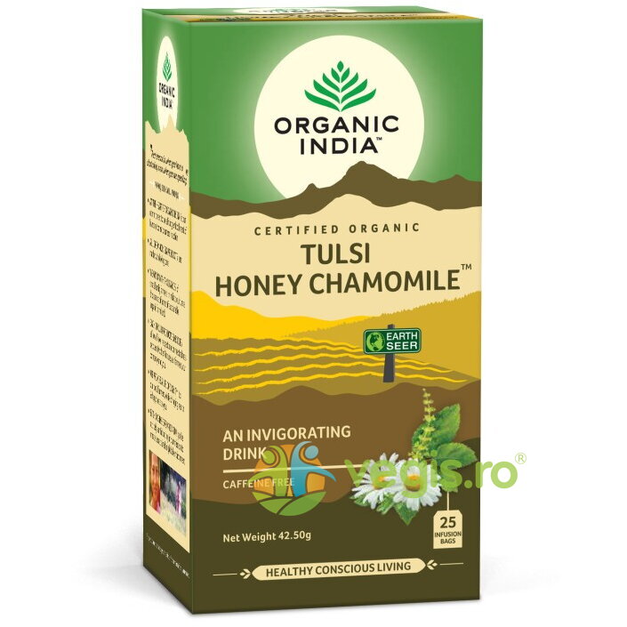 Oferte la Ceai Tulsi cu Miere si Musetel (Amestec Adaptogen Revigorant) Ecologic/Bio 25dz