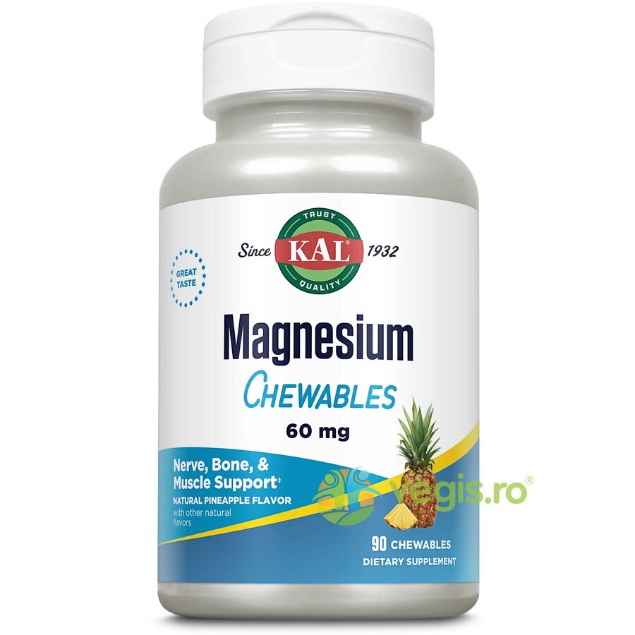 Oferte la Magneziu Masticabil cu Gust de Ananas 90tb Secom,