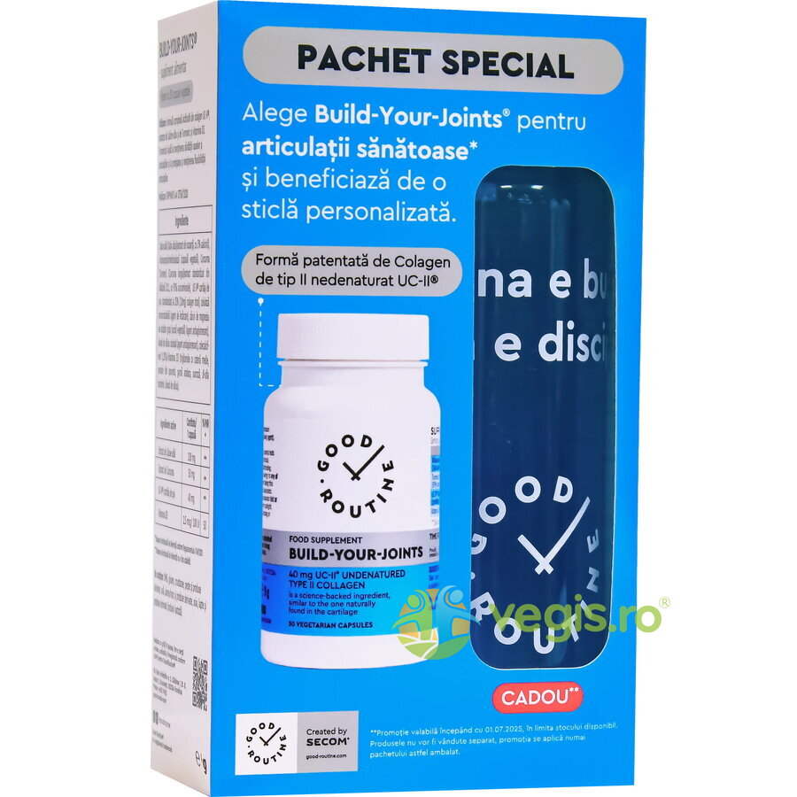 Oferte la Pachet Build-Your-Joints 30cps vegetale + Sticla Cadou Secom,