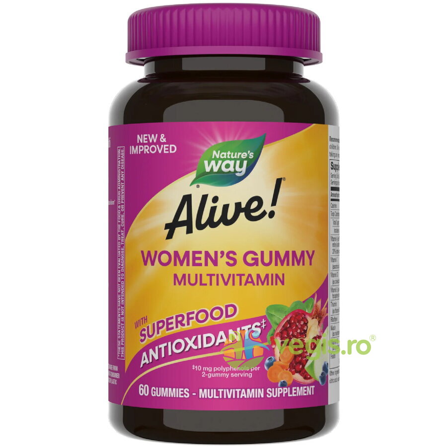 Oferte la Alive Women’s Gummy Multivitamin 60 jeleuri Secom,