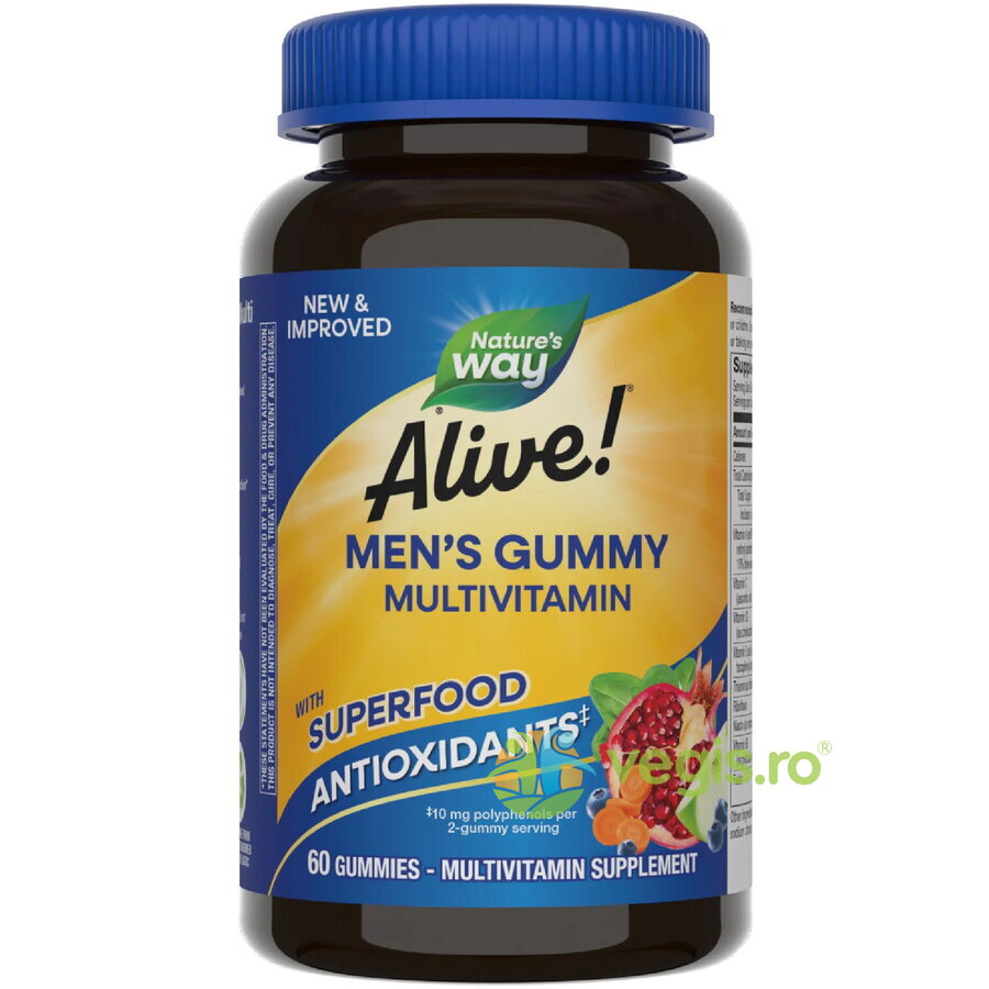 Oferte la Alive Men’s Gummy Multivitamin 60 jeleuri Secom,