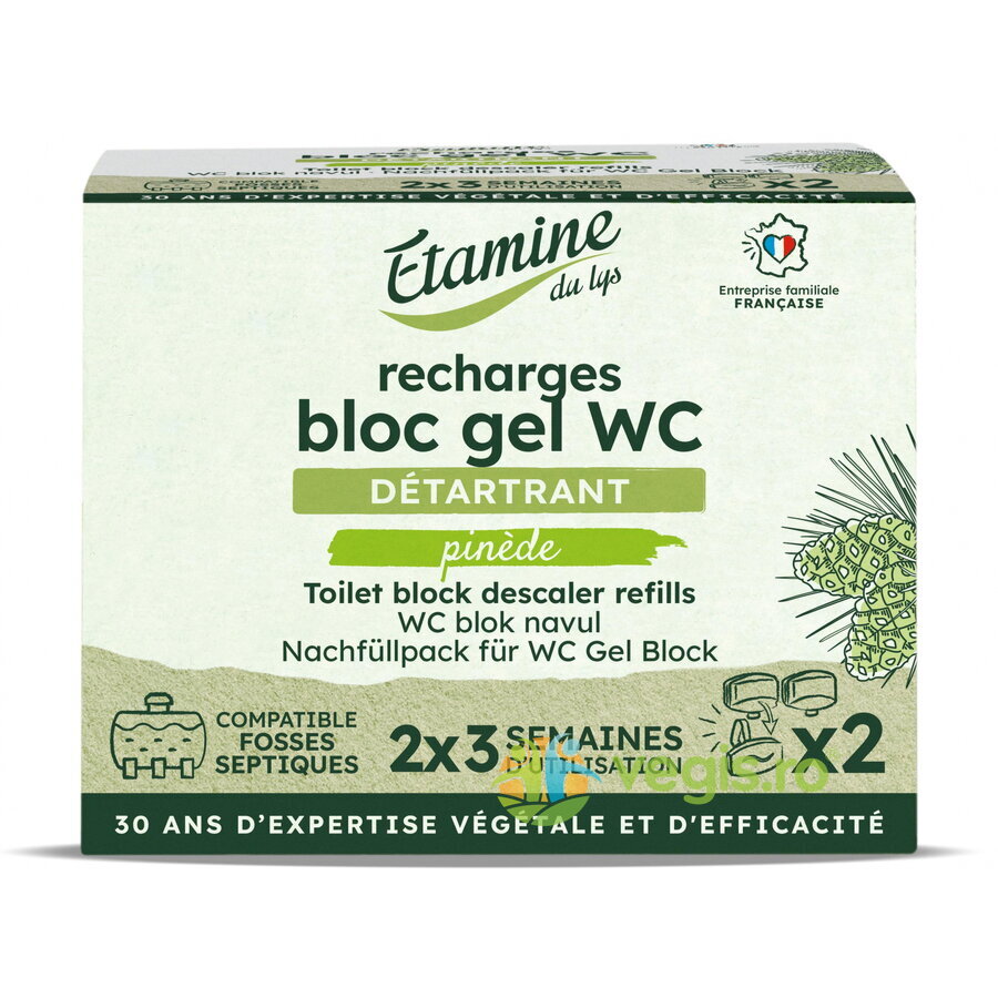 Oferte la Rezerva 2 Pastile Gel pentru Curatare si Detartrare Toaleta cu Parfum de Pin si Eucalipt 100ml