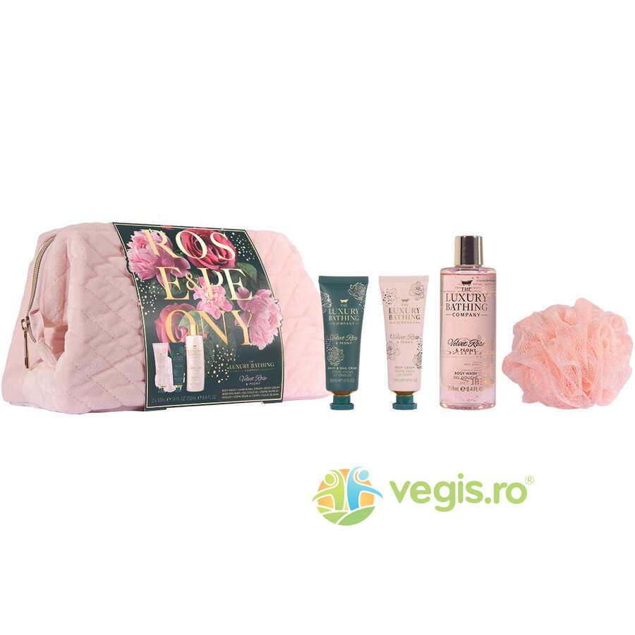 Oferte la Set Cadou Weekend Escape Gel de Dus 250ml + Crema pentru Maini si Unghii 50ml + Burete Exfoliant 1buc + Portfard Reutilizabil 1buc