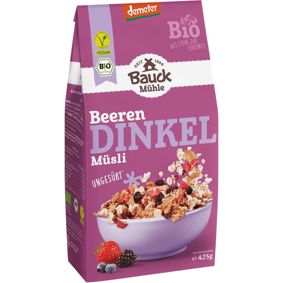 Oferte la Musli din Spelta cu Fructe de Padure fara Zahar Adaugat Demeter Ecologic/Bio 425g