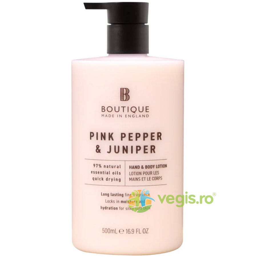 Oferte la Lotiune pentru Maini si Corp cu Parfum de Piper Roz si Ienupar 500ml
