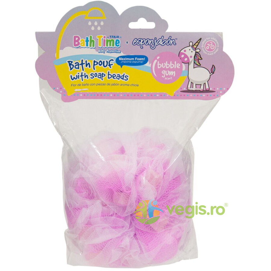 Oferte la Burete de Dus cu Plasa Exfolianta si Sapun Incorporat cu Parfum de Guma de Mestecat 1buc