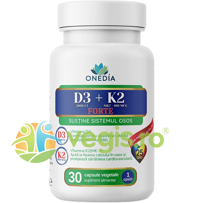 Oferte la Vitamina D3 + K2 Forte 30cps vegetale