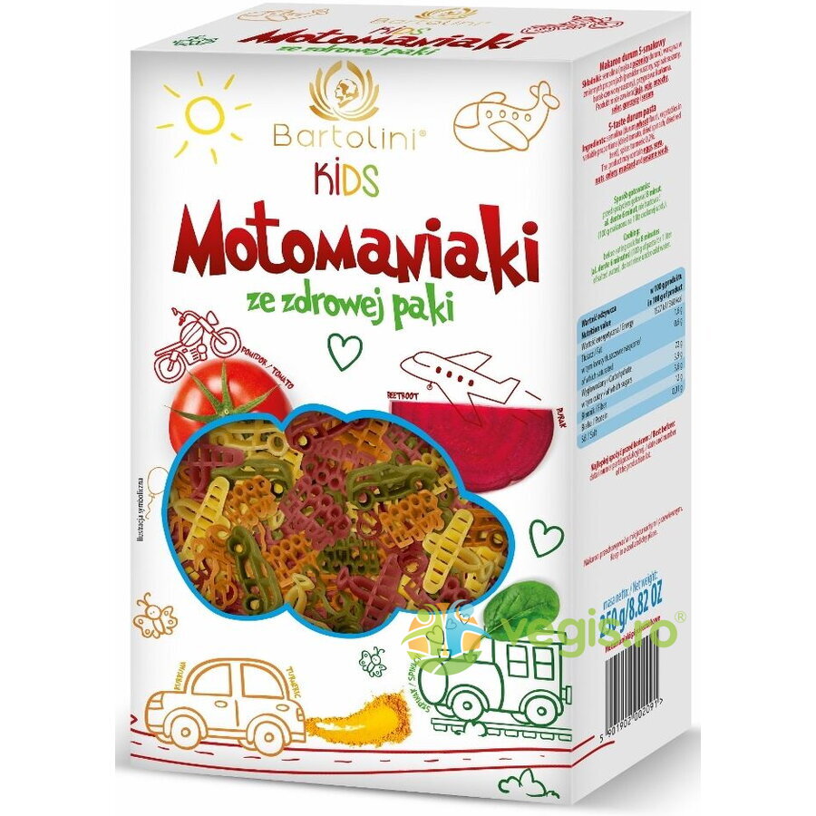 Oferte la Paste Semola cu Legume pentru Copii Motomaniaki 250g