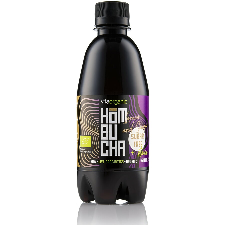 Oferte la Kombucha cu Lamaie si Ghimbir Indulcita cu Stevie Ecologica/Bio 330ml
