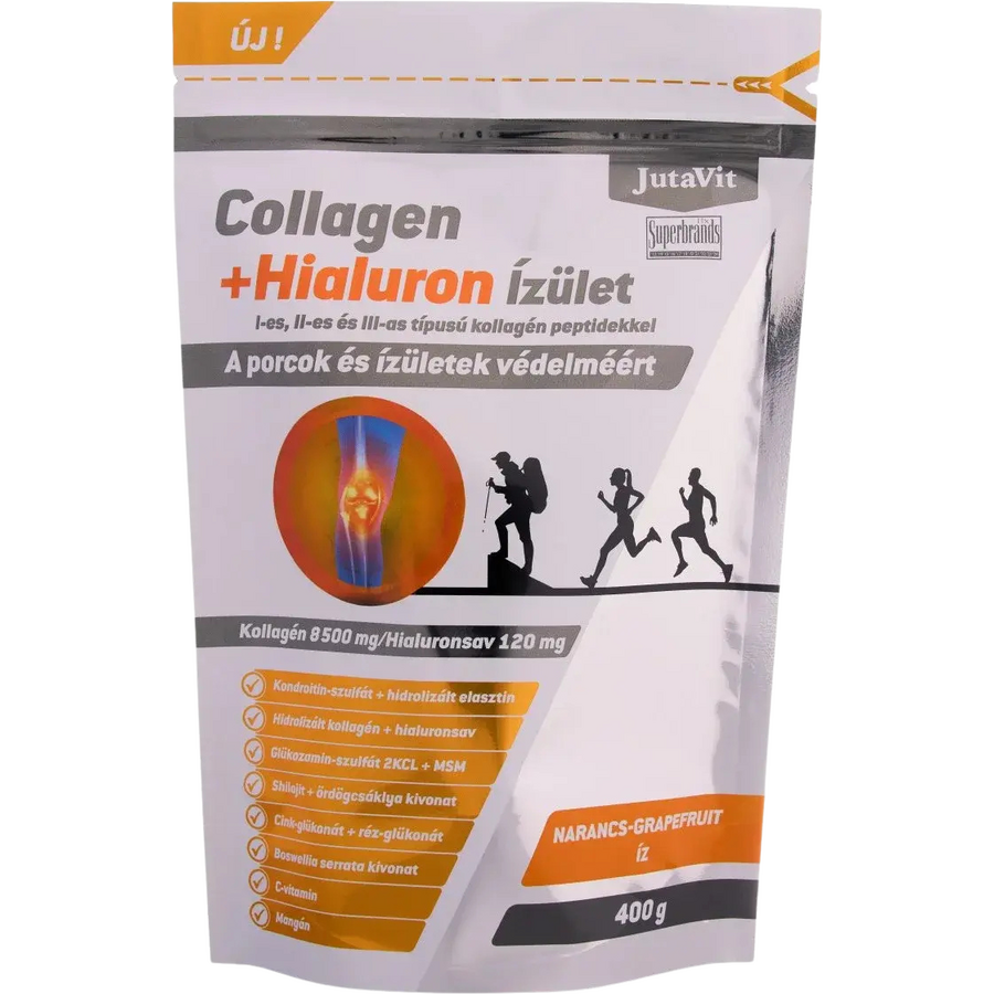 Oferte la Colagen + Hialuron Articulatii cu Peptide de Colagen Tip I, II si III cu Gust de Portocale si Grapefruit 400g