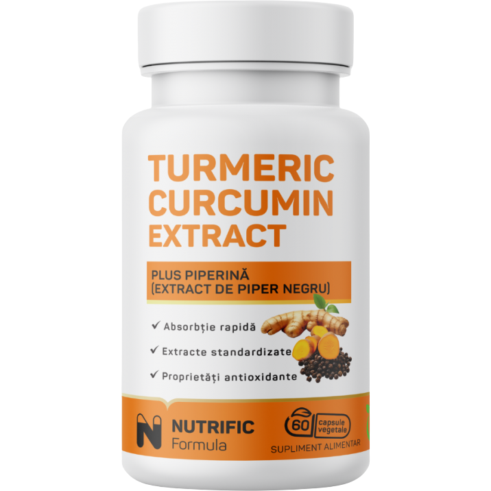 Oferte la Turmeric Curcumin Extract Plus Piperina 500mg 60cps vegetale