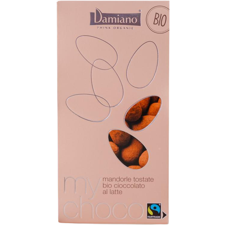 Oferte la Praline din Migdale Invelite in Ciocolata cu Lapte Ecologice/Bio 100g