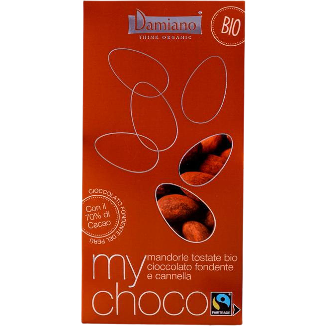 Oferte la Praline din Migdale Invelite in Ciocolata Neagra cu Scortisoara Ecologice/Bio 100g