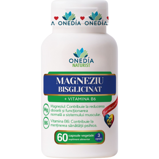 Oferte la Magneziu Bisglicinat + Vitamina B6 60cps