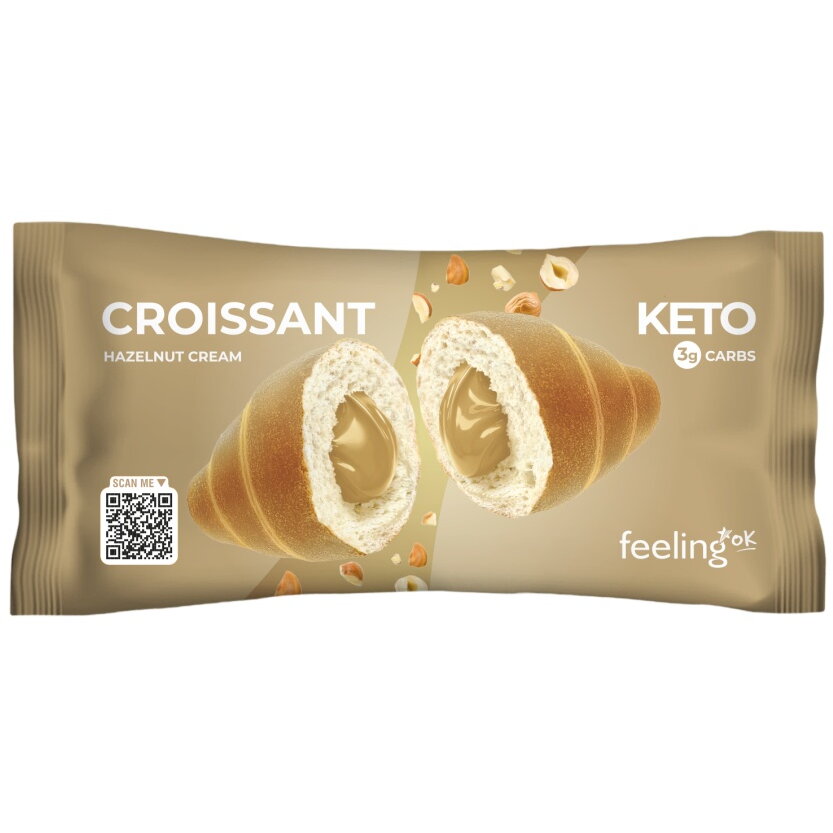 Oferte la Croissant Keto cu Crema de Alune de Padure Low-Carb fara Zahar Adaugat 50g