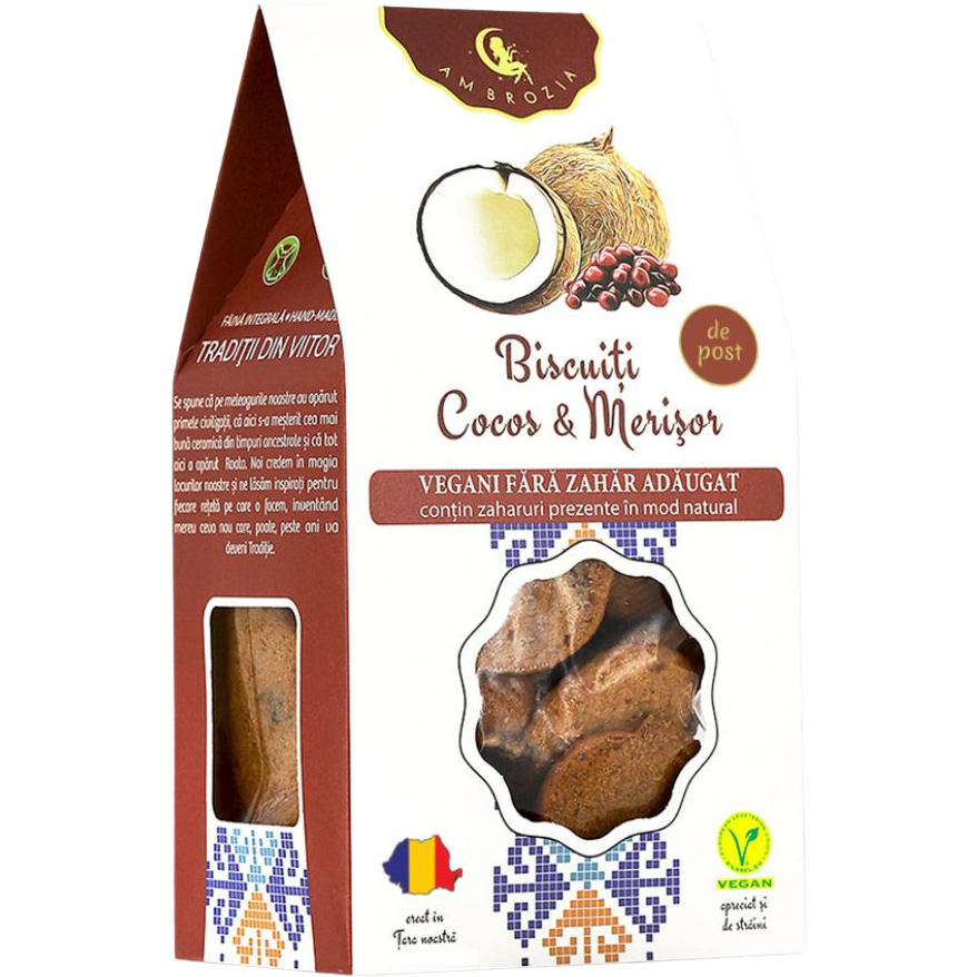 Oferte la Biscuiti cu Cocos si Merisor fara Zahar Adaugat 130g