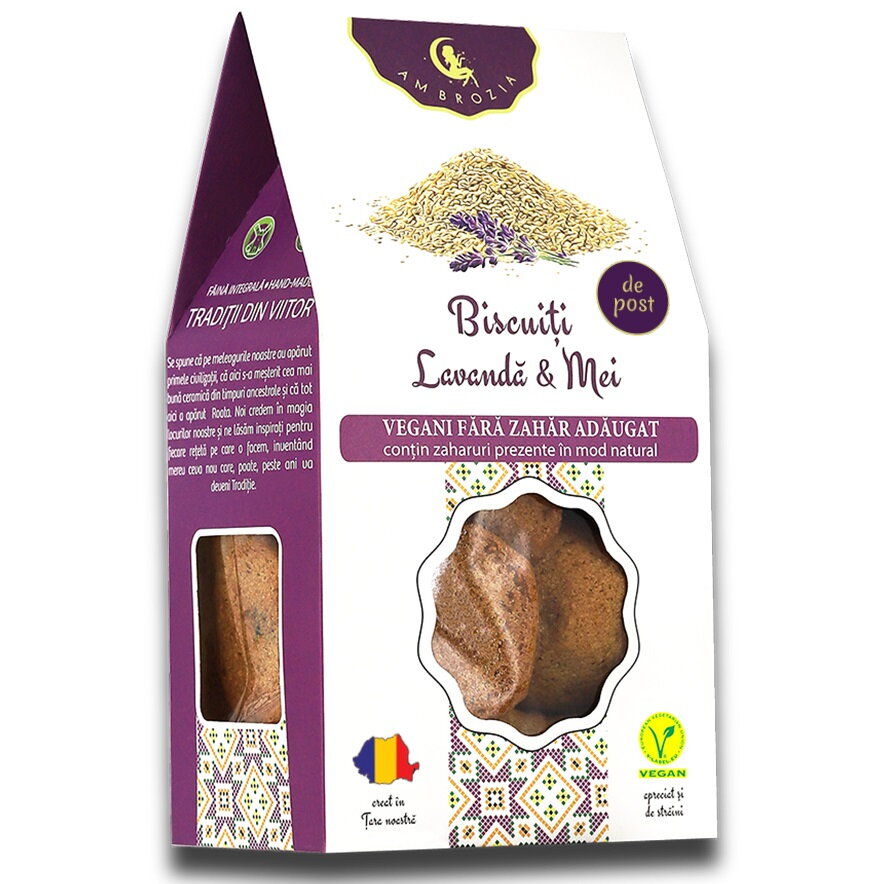 Oferte la Biscuiti cu Lavanda si Mei fara Zahar Adaugat 130g