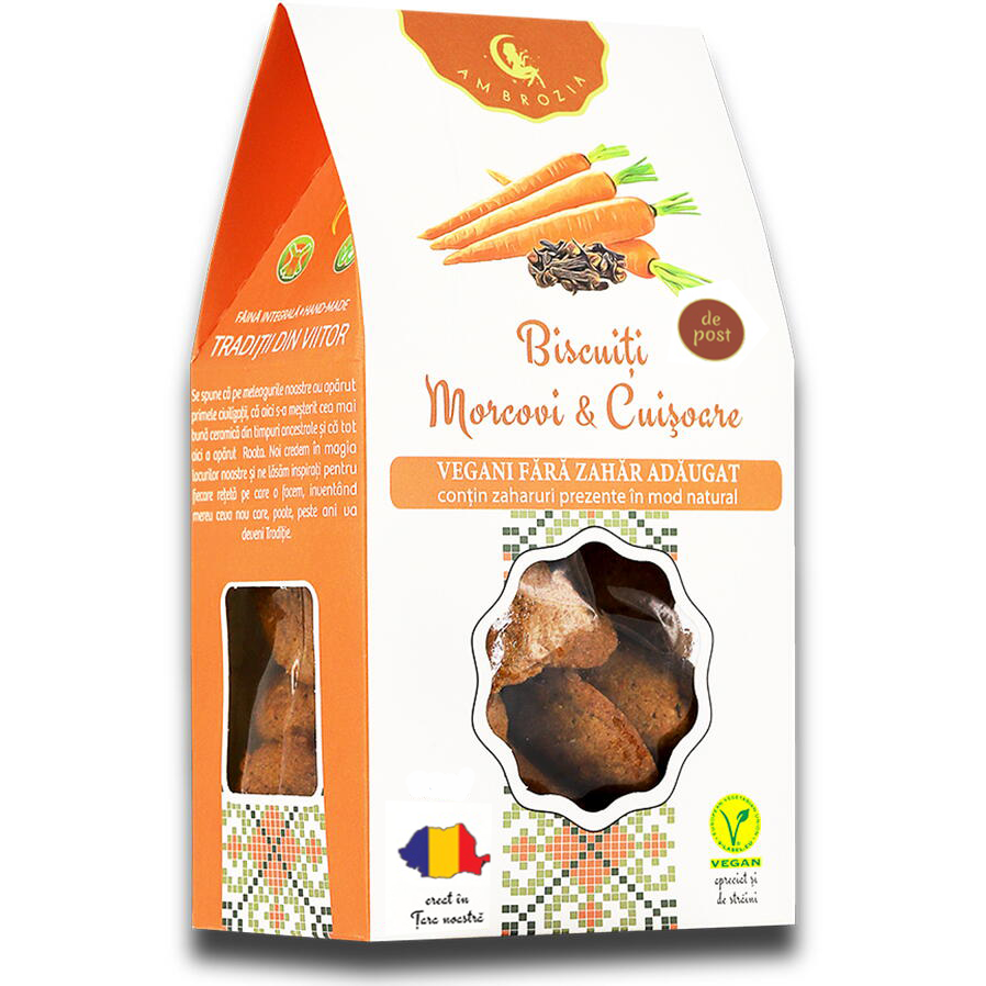 Oferte la Biscuiti cu Morcovi si Cuisoare fara Zahar Adaugat 130g