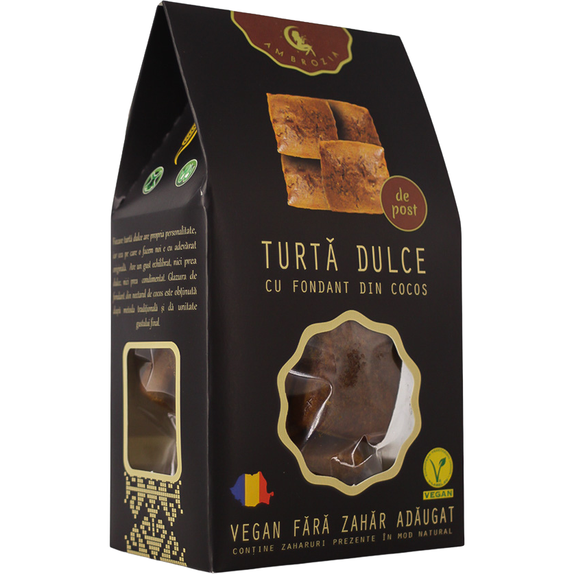 Oferte la Turta Dulce cu Fondant din Cocos fara Zahar Adaugat 130g